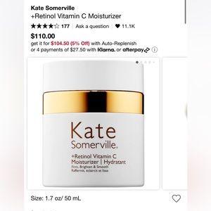 Kate Somerville + Retinol Vitamin C Moisturizer BNIB